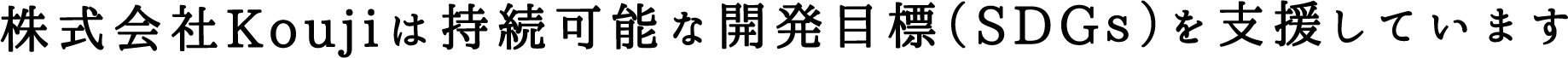 株式会社Koujiは持続可能な開発目標（SDGｓ）を支援しています